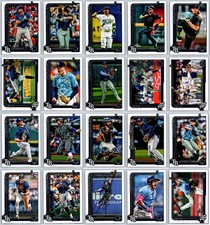 2025 Topps Series 1 and 2 Complete Base Team Set TAMPA BAY RAYS (20 Cards)
