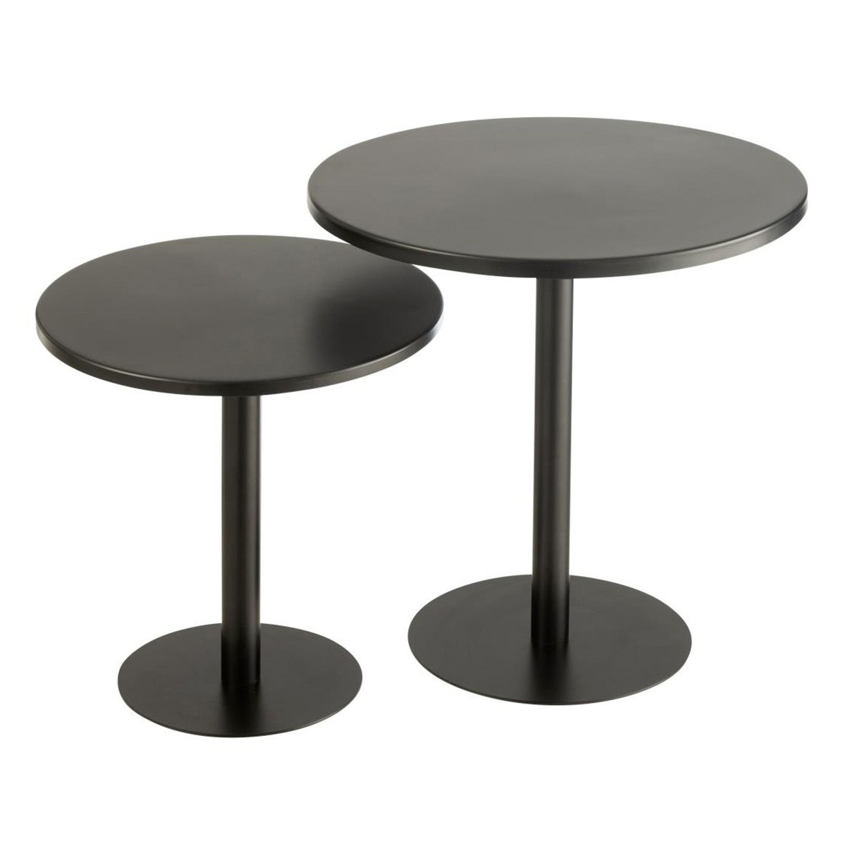 Table d'appoint en métal Ice noir bout de canapé gigogne lot de 2
