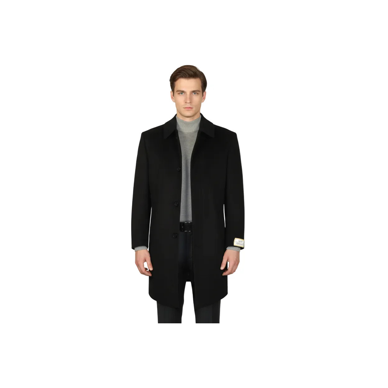 Men's CASILA Turkey Top Winter Coat Wool, Cashmere Blend 403230-01 Black