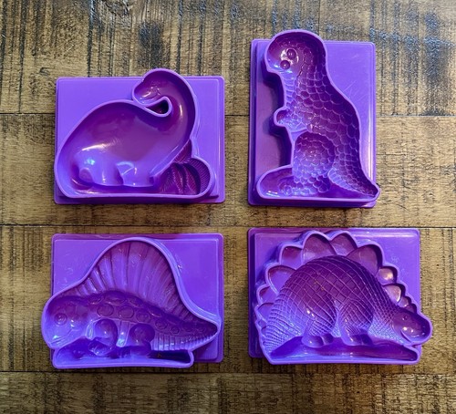 Vintage 1977 General Mills Kenner Play-Doh Molds Dinosaurs Lot Of 4