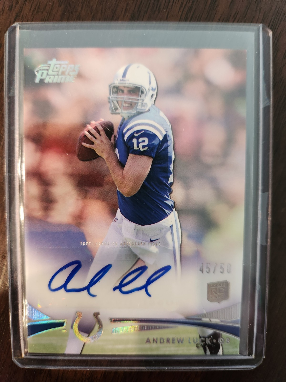 Andrew Luck Topps Prime #1 Autograph-Silver Rainbow