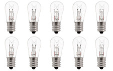 Box of 10 Bulbs 6 Watt 230 Volt Screw Base E12 Clear 6S6/230V