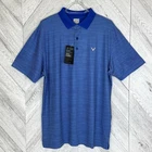 Callaway Golf Polo Shirt Mens Medium Opti-Dri Stretch Blue Geometric Print NWT
