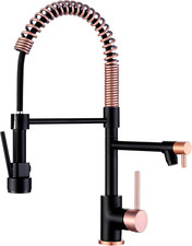 Copper  Black Spring High Arc Kitchen Faucet Stainless Steel Pull down Sprayer