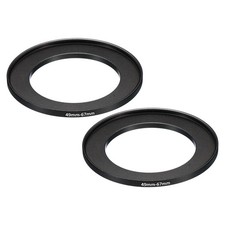 49mm-67mm Metal Step Up Ring, 2 Pcs Camera Lens Filter Adapter Ring Black