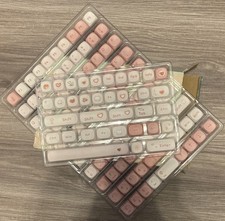 Sumgsn Pink Adorable Keycaps - 129 PBT Keycap Set for Mechanical Keyboards.