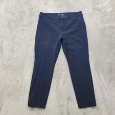 Old Navy Pants Womens 14 Blue High Rise Pixie Ankle Twill Slim Stretch Office