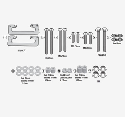 Givi Anpassungsset 9053KIT Für Gepäckträger SR9053 An Royal Enfield Meteor 3