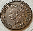 1885, Indian Cent, Red/Brown,  Good Hole Filler Ungraded Ugly Reverse - B19-29