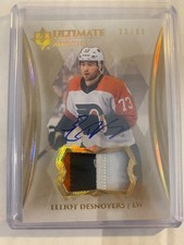 2023-24 UD Ultimate Rookie Patch auto Elliot Desnoyers Philadelphia #133 SP/99