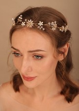 Flower Wedding Hair Vine Bridal Hair Piece Crystal Rhinestone Headband for Women