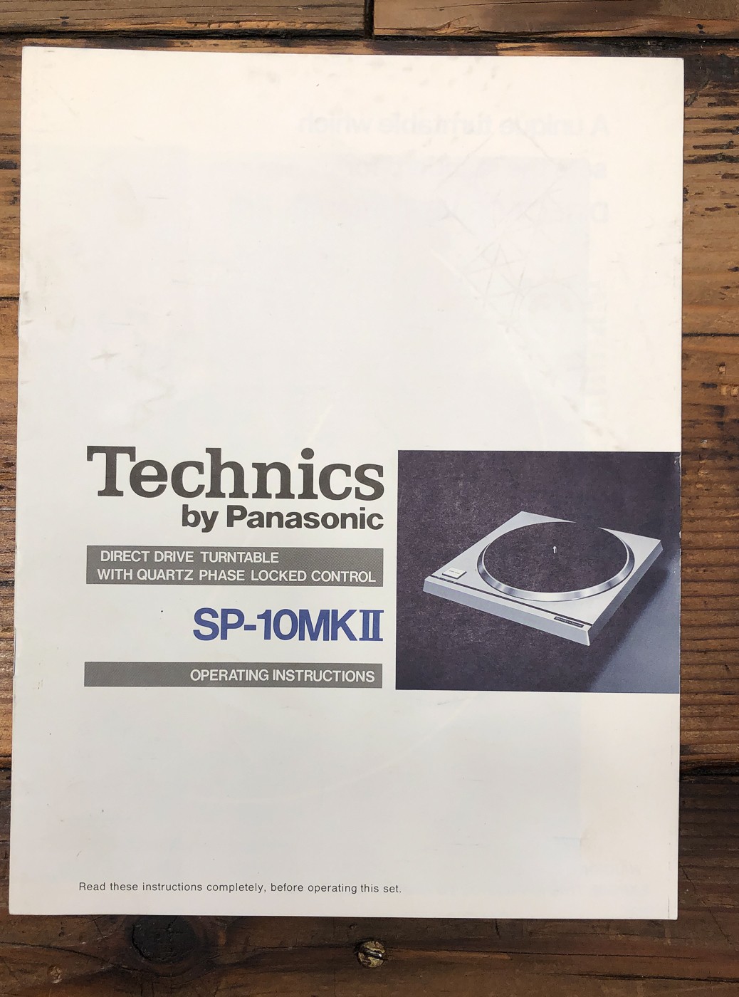 Technics SP-10 MK2 Record Player / Turntable Owners / User Manual *Original*