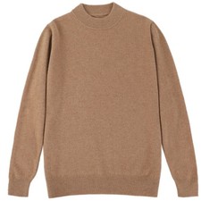 Wool Sweater Men's Semi-High-Neck Warm Knitted Sweater Large Size Casual