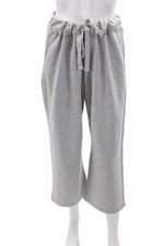 Splendid Womens Cotton Drawstring Wide-Leg Cropped Pants Gray Size M
