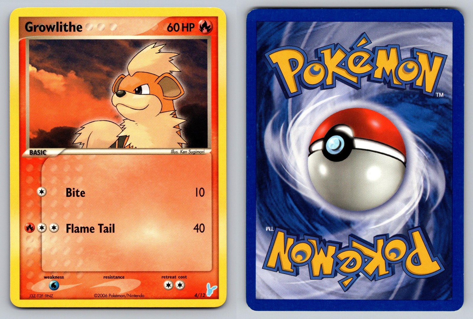 Growlithe 4/12 Common EX Trainer Kit 2 Minun Pokemon LP