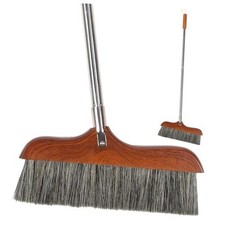 Horse Hair Soft Bristle Broom Wooden Handle Angle Broom Floor Cleaning Broom