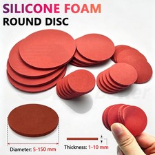 Red Silicone Sponge Foam Rubber Disc Round Sheet Gasket 5-150mm High Temperature