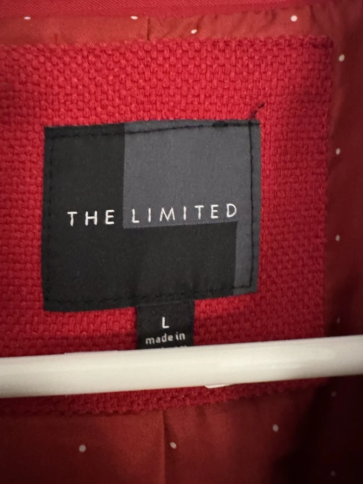 Banana Republic Women's Red Blazer With Polka dot liner size large - Image 2 of 3