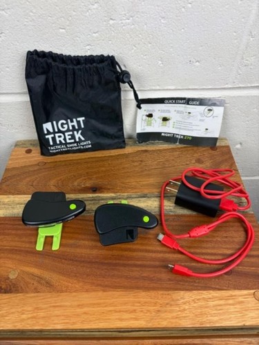Night Trek 270 Tactical Shoe Lights 2 LED Lights Dual Micro USB Charging cord