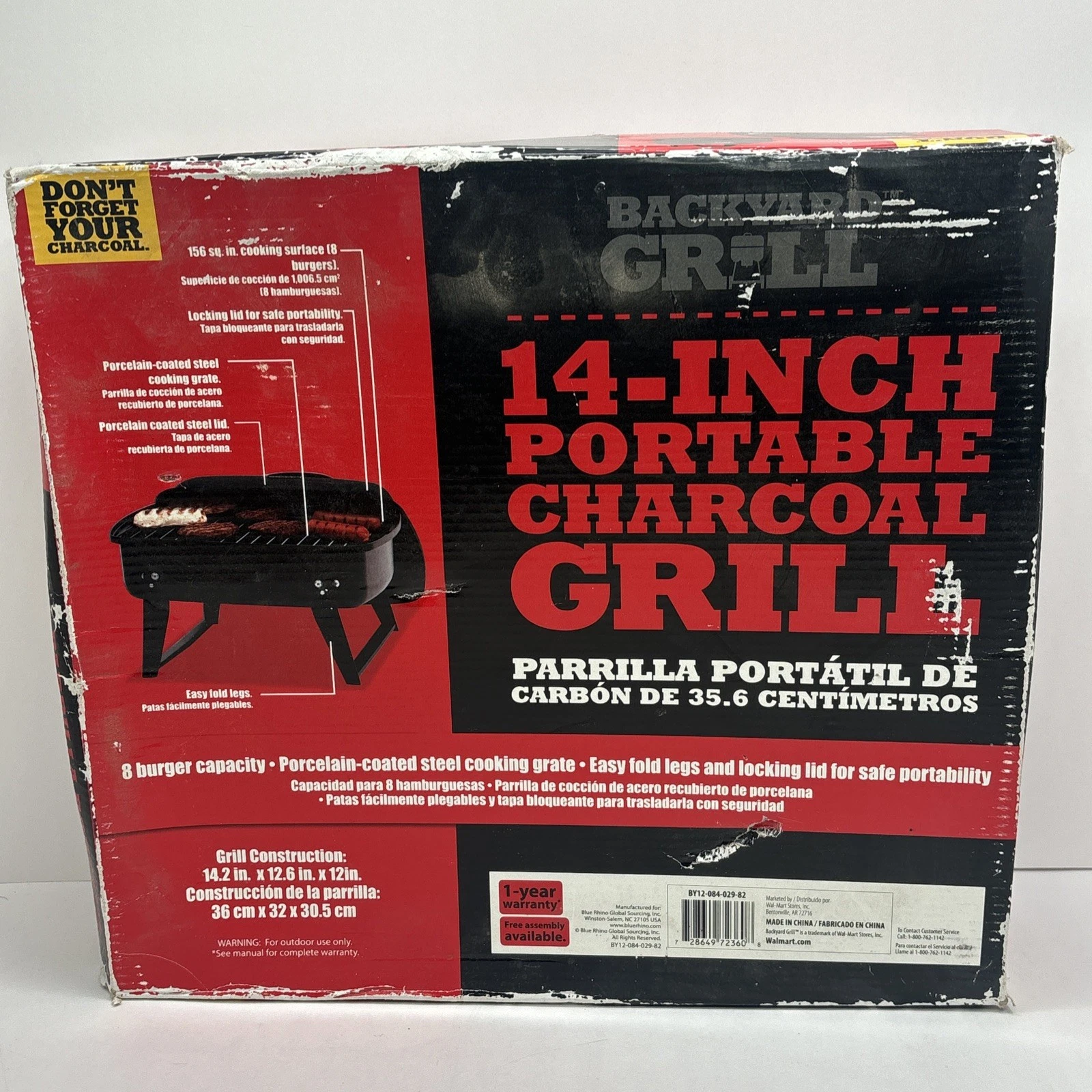 Backyard Grill 14” Portable Foldable Charcoal - NEW IN BOX