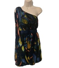 Vtg Y2K Asymmetric Mini Dress Size 7 Balloon Hem Mermaid Fairy Whimsygoth Formal