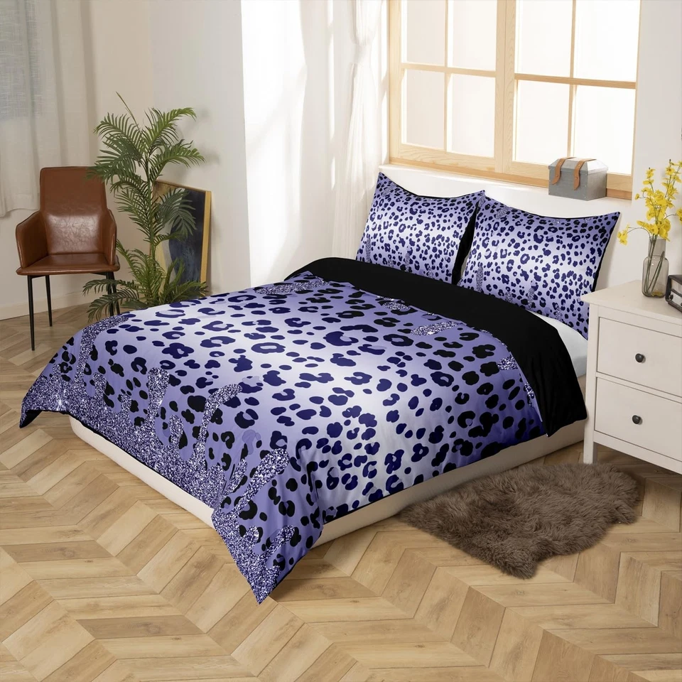 Funda edredón con estampado de leopardo, funda nórdica de vida silvestre guepardo africano para niñas... Foto 2 de 4