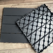 12 Interlocking Composite Decking Tiles Outdoor Balcony Patio Garden 30x30cm