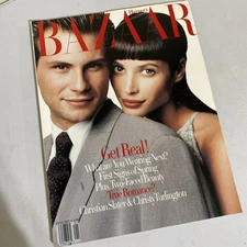 JANUARY 1994 HARPER'S BAZAAR MAGAZINE, CHRISTIAN SLATER & CHRISTY TURLINGTON