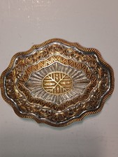 Southwest Style Crumrine Heavy Silver Plate Bronze Vintage Belt Buckle