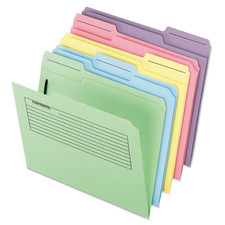 45270 Printed Notes Folders with Fastener, 1/3 Cut Top Tab, Letter, Assorted (Pa