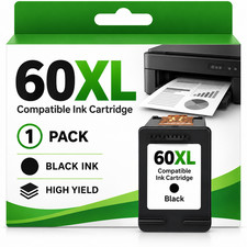 60XL 1 Pack Ink Cartridge replacement for F2400, F4200, F4400, F4580, Envy 100