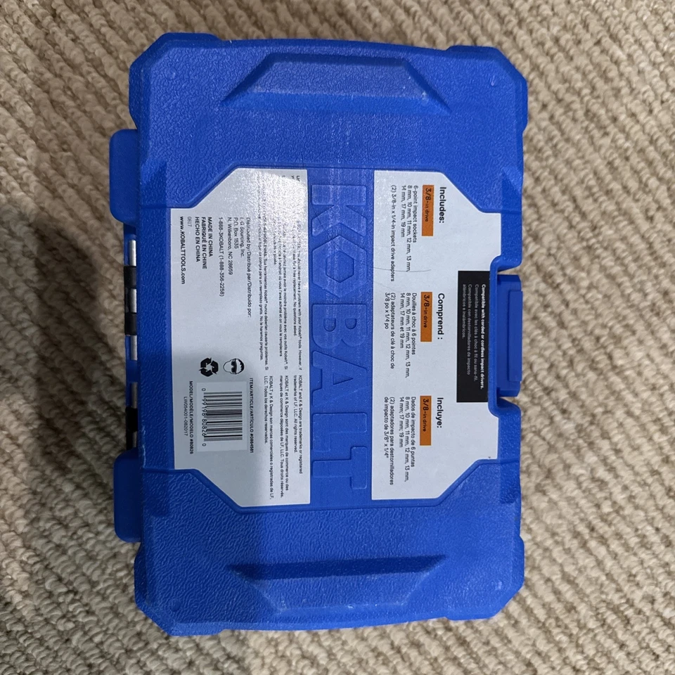 New Kobalt 80826 10-Piece Metric 3/8” 6-Point Deep Impact Socket Set - Image 2 of 2