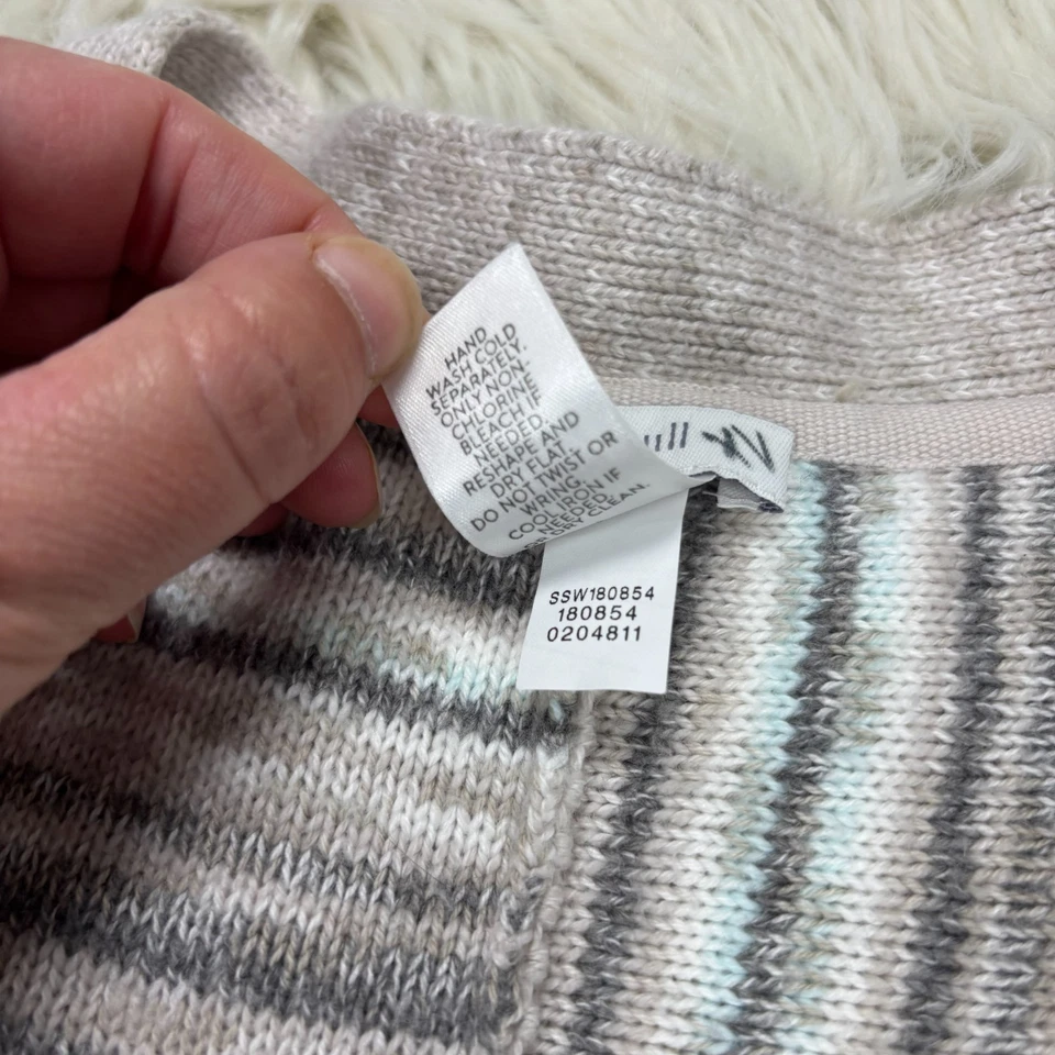 Pure Jill J.Jill Women's 4X Patchwork Stripe Cardigan Wide Cut Sleeves Cotton - Image 4 of 4