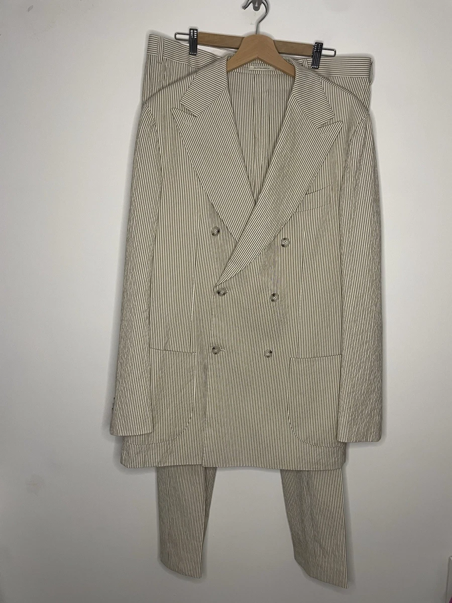 Veste Prince Of Wales Suitsupply - Taille 54 (XL Short) - Bleu, Coton & Lin - Occasion Très Bon état - Blazer Homme