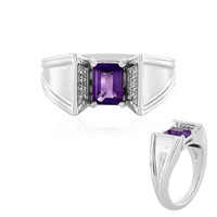 Cavill Silberring 0,88Ct Amethyst Oktagon Zirkon 925 Sterlingsilber- Echtschmuck