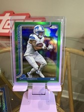 2025 Topps Chrome Jahmyr Gibbs Green /99 #101 Detroit Lions Football Card