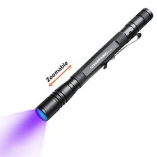 COSMOING UV Flashlight, LED 395nm 1 pcs-zoomable Penlight Flashlight