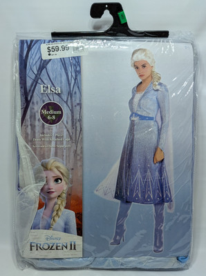 DISNEY'S FROZEN II Elsa Halloween Cosplay Costume Adult Size Medium M 6-8 Women