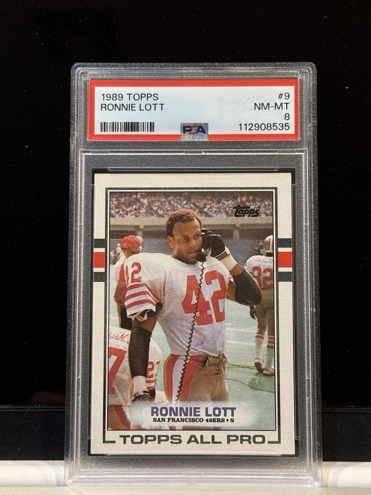 1989 Topps Ronnie Lott #9 PSA 8 NM-MT San Francisco 49ers