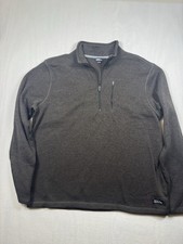 Eddie Bauer Men's XXL Knit 1/4 Zip Mock Neck Sweater Brown Long Sleeve