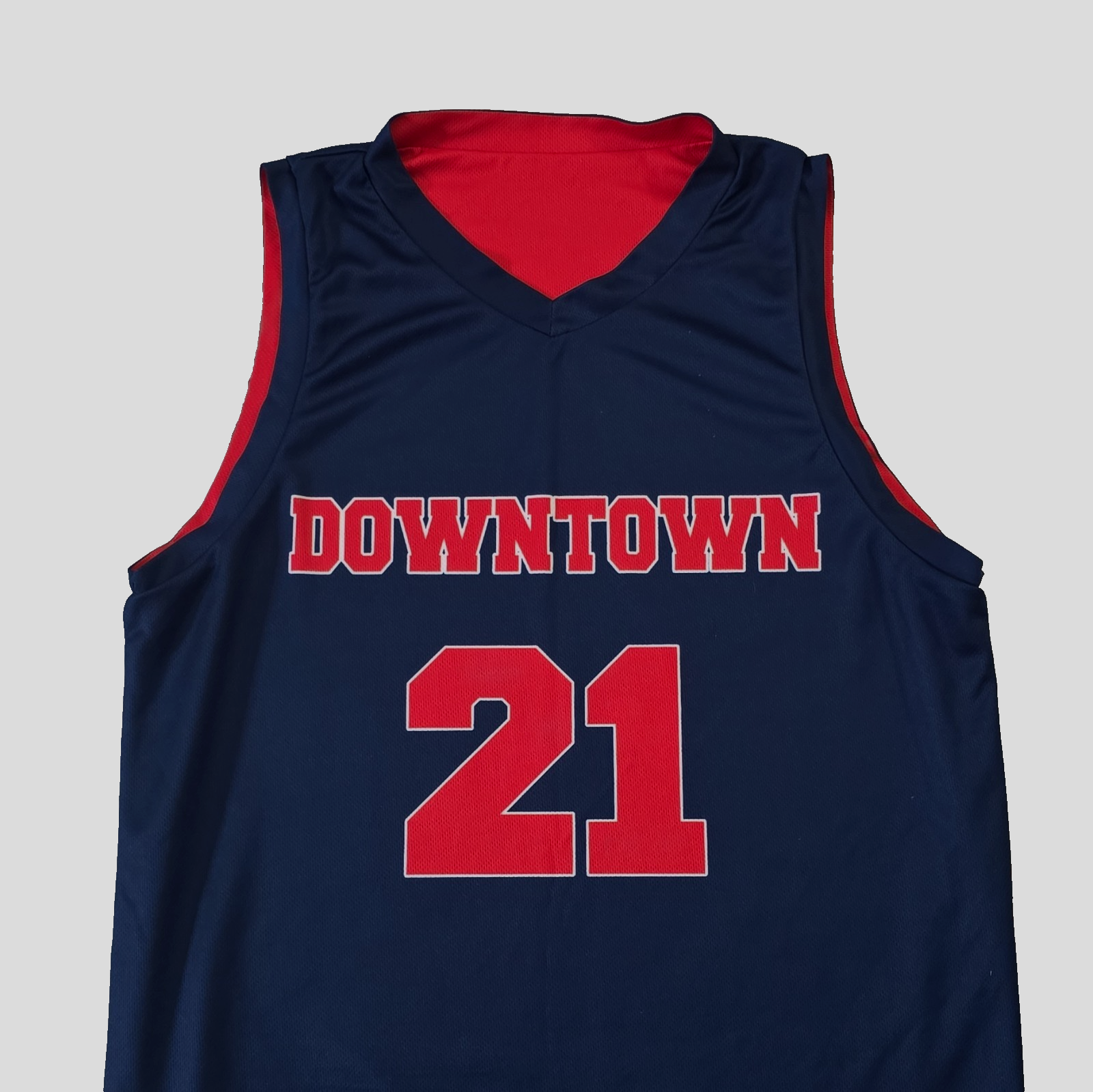 Downtown #21 reversible basketball jersey men M red/blue V-neck ...
