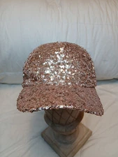 Ciel Collection Champagne Pink Sequin Baseball Cap New With Tags