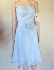 Elegant Pretty Maid Powder Blue Strapless Bridesmaid Dress w/Bow Size 6