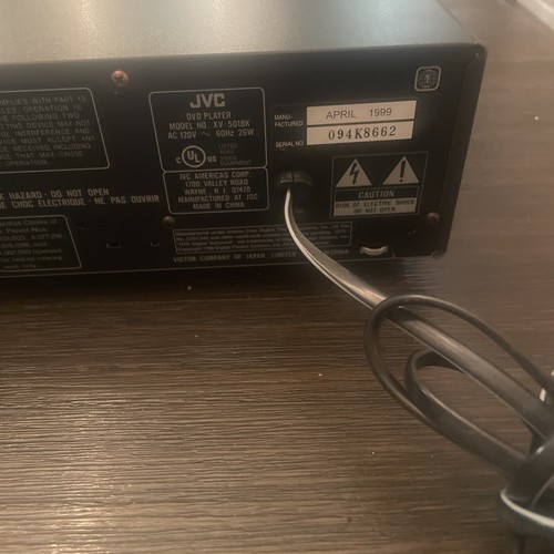 JVC XV-501 BlacK DVD/Video CD/CD Player - Picture 5 of 6
