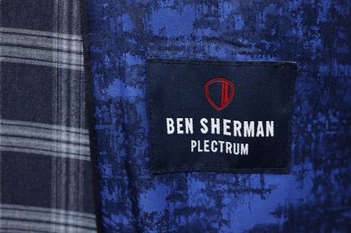 BEN SHERMAN PLECTRUM mens blue WINDOWPANE sport coat suit jacket blazer 46 R - Picture 12 of 14