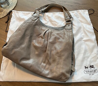 バッグ CORCH COACH MADISON Cement Gray LARGE MAGGIE Triple Entry Hobo