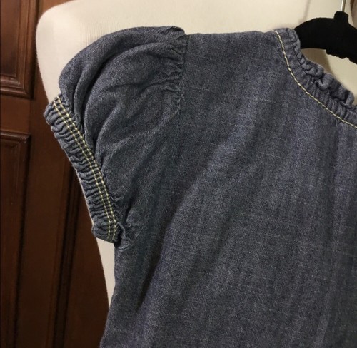 Gymboree Girls Size 5 Denim Dress Ruffle/Bubble Skirt Adorable Lknw Gold Buttons - Picture 14 of 14