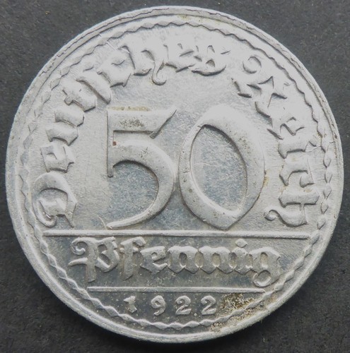 GERMANY 1922 50 PENNING "WHEAT SHEATH" 103 YEARS OLD CAN.SHIP $1.99 - Picture 2 of 2