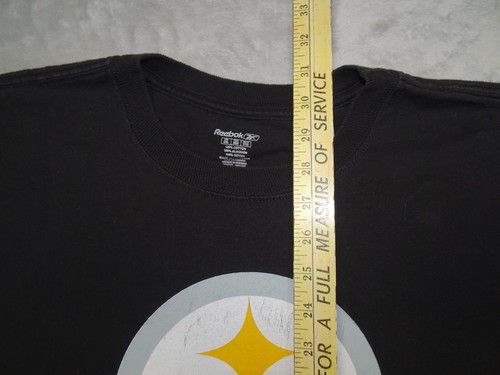 Reebok Pittsburgh Steelers T Shirt Center Chest Logo 2XL Black NFL Football - Imagen 6 de 8