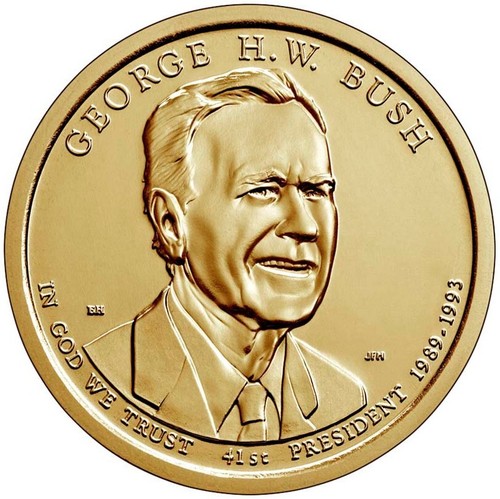 2020 D George H W Bush Presidential Dollar From Mint Roll - 第 1/5 張圖片